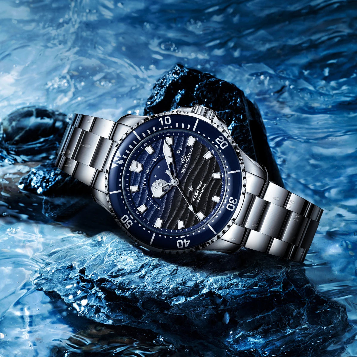 Seagull 43.5mm Diving Watch 300M Waterproof Automatic Mechanical WristwatchSeagull 43.5mm Diving Watch 300M Waterproof Automatic Mechanical Wristwatch