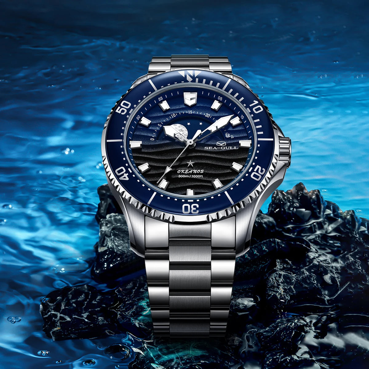 Seagull 43.5mm Diving Watch 300M Waterproof Automatic Mechanical WristwatchSeagull 43.5mm Diving Watch 300M Waterproof Automatic Mechanical Wristwatch